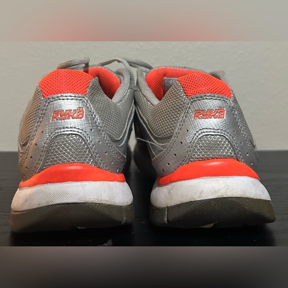 Used Ryka Silver and Orange sneakers-size 9W - Picture 10 of 13